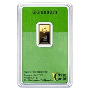 AgaKulche 2.5 gr 999.9 24 Ayar Valcambi Bar Green Altın