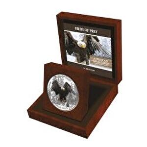 AgaKulche Birds Of Prey American Bald Eagle 1 Ons Gümüş Sikke Coin