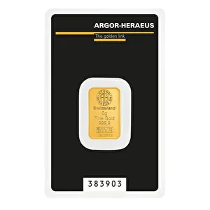 AgaKulche Argor Heraeus 5 gr Kinebar 24 Ayar 999.9 Külçe Altın