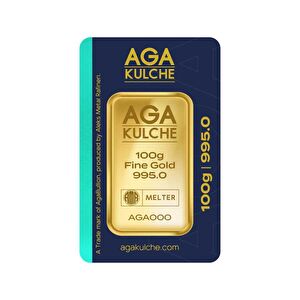 AgaKulche 100 gr 995 24 Ayar Külçe Altın