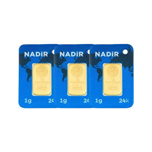 AgaKulche 24 Ayar 3 Adet 1 gr 995 Nadir Külçe Altın