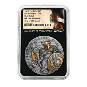 AgaKulche Eric Kanlı Balta Altın Kaplama NGC Sertifikalı Gümüş Sikke Coin