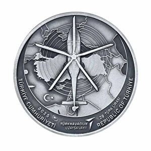 AgaKulche Gökbey Helikopter Gümüş Sikke Coin