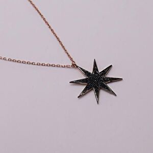 AgaKulche Silver Black Star Ghost Necklace