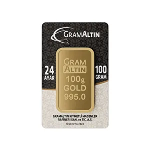 AgaKulche 100 gr  995 24 Ayar İAR Külçe Altın