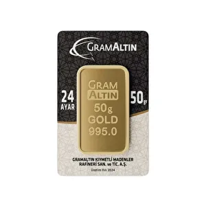 AgaKulche 50 gr 995 24 Ayar İAR Külçe Altın