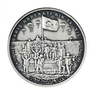 AgaKulche Kıbrıs Barış Harekatı'nın 50.Yıl Dönümü Gümüş Sikke Coin