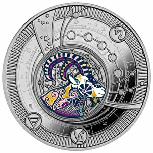 AgaKulche Oğlak Burcu Gümüş Sikke Coin Kolye