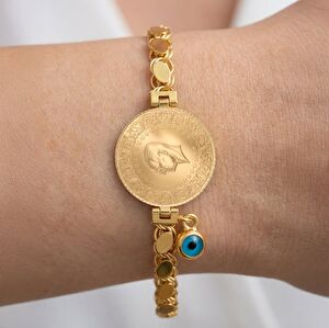 AgaKulche Sequin Quarter Gold Bracelet