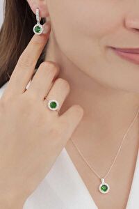 AgaKulche Single Stone Silver Jewelry Set S66-KY
