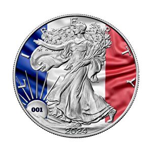 AgaKulche France Flags Of The World 2024 1 Ons Gümüş Sikke Coin