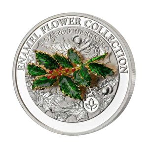AgaKulche Holly Enamel Flower Collection 2021 1 Ons Gümüş Sikke Coin