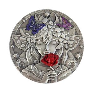 AgaKulche I Love You Lady With Butterflies 2023 145 gr Gümüş Kaplama Bakır Sikke Coin