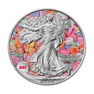 AgaKulche Valentine Day Walking Liberty Eagle 2024 1 Ons Gümüş Sikke Coin