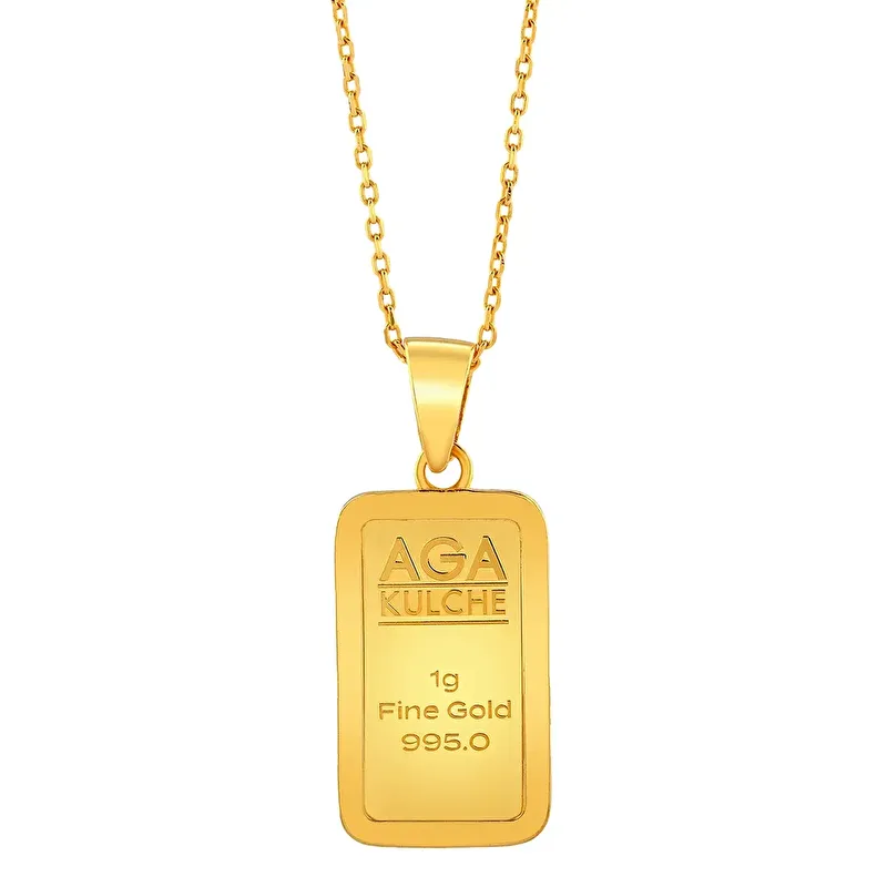 AgaKulche 1 gr K&uuml;l&ccedil;e Altın Kolye
