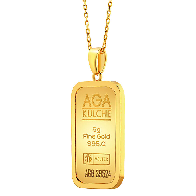AgaKulche 5 gr Altın Külçe Kolye