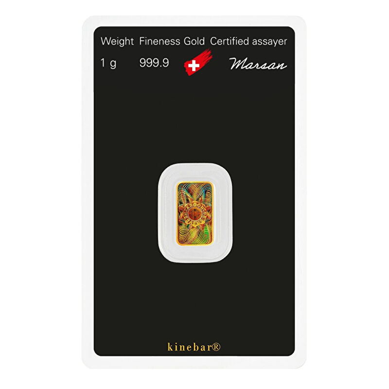 AgaKulche Argor Heraeus 1 gr Kinebar 24 Carat 999.9 Gold Bar