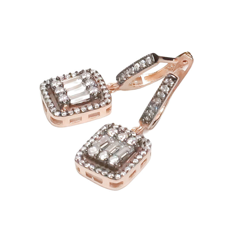AgaKulche Baguette Stone Silver Jewelry Set Diamond Mounting S30-EB (925)