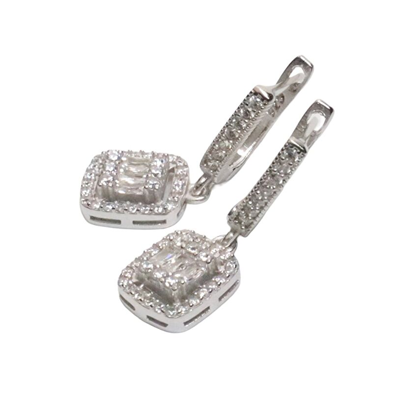 AgaKulche Baguette Stone Silver Jewelry Set S32-KB (925)