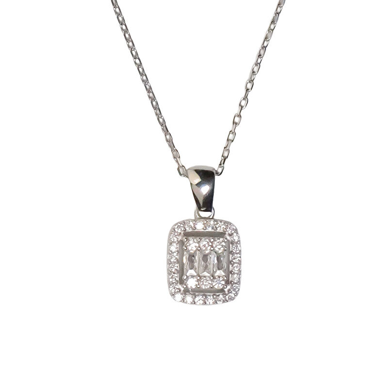 AgaKulche Baguette Stone Silver Jewelry Set S32-KB (925)