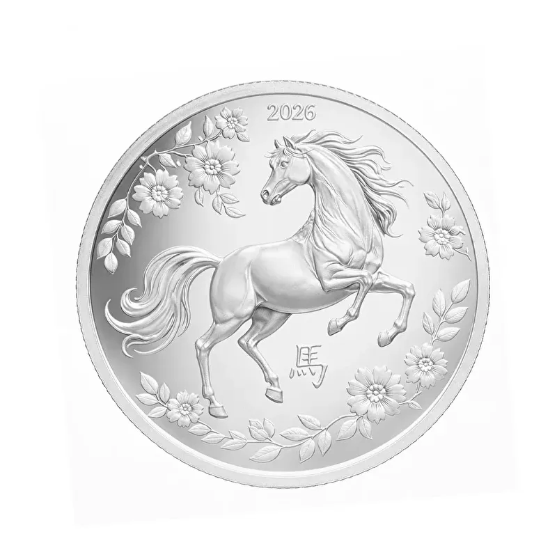 AgaKulche &Ccedil;in Takvimi At Yılı 2026 G&uuml;m&uuml;ş Sikke Coin