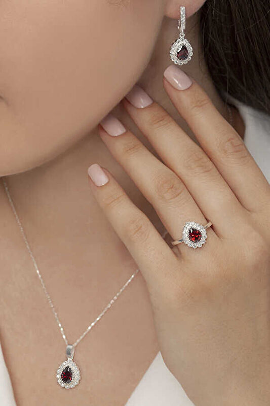 AgaKulche Drop Model Silver Jewelry Set S60-KK (925)