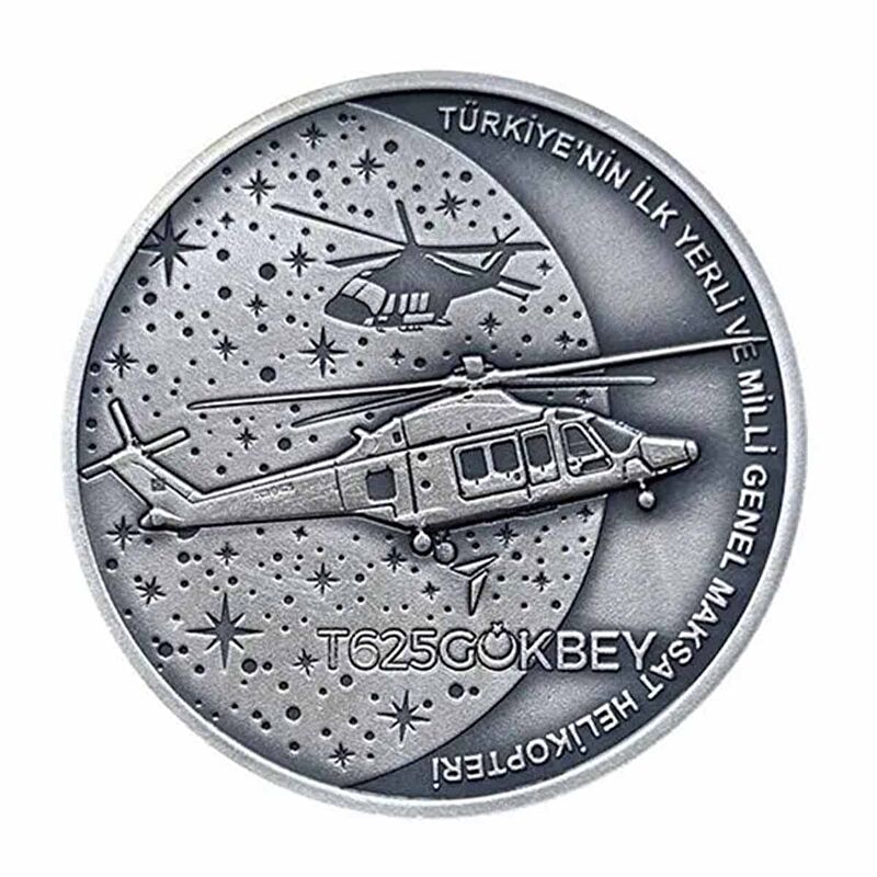 AgaKulche Gökbey Helicopter Silver Coin