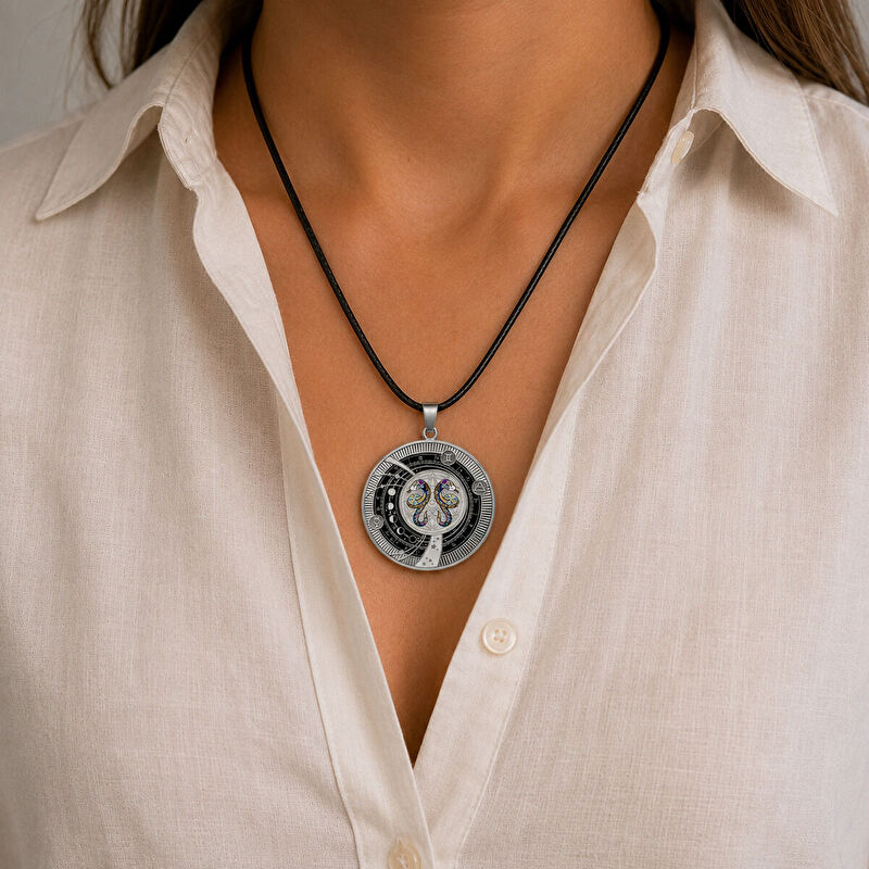 AgaKulche Gemini Zodiac Silver Coin Necklace