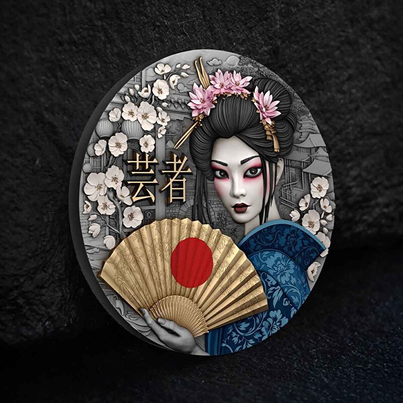 AgaKulche Japon Geyşa G&uuml;m&uuml;ş Sikke Coin