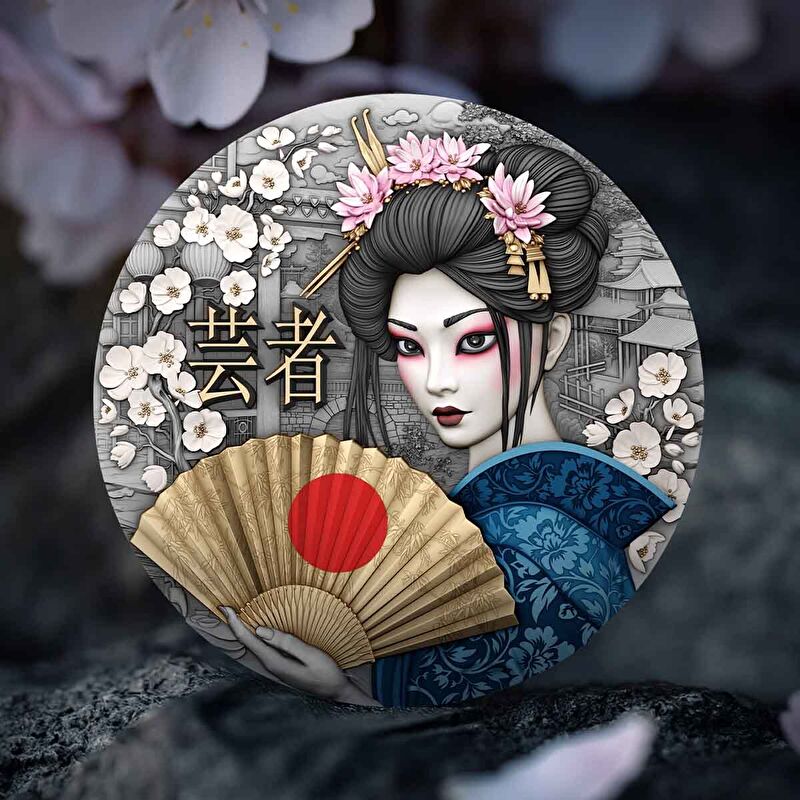 AgaKulche Japon Geyşa G&uuml;m&uuml;ş Sikke Coin