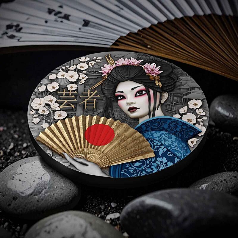 AgaKulche Japon Geyşa G&uuml;m&uuml;ş Sikke Coin