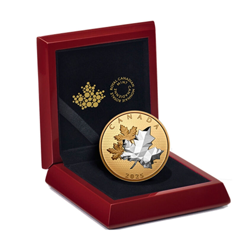 AgaKulche Maple Leaves in Motion 2025 Gold Plated Silver Coin