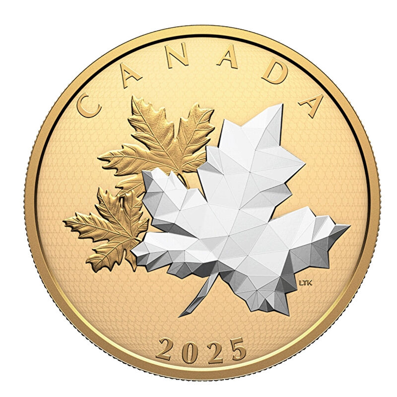 AgaKulche Maple Leaves in Motion 2025 Gold Plated Silver Coin