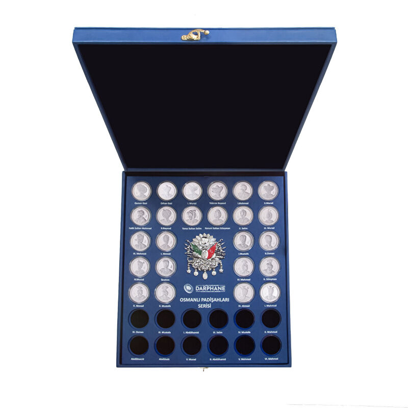 AgaKulche Osmanlı Padişahları 24 Adet G&uuml;m&uuml;ş Sikke Coin Set