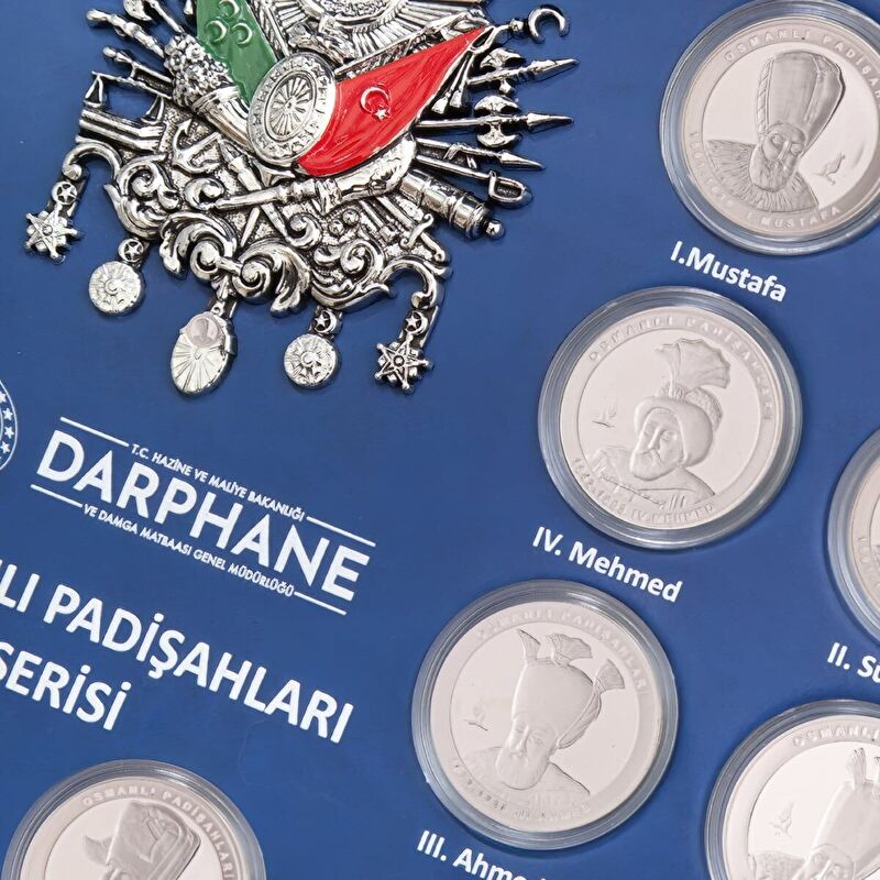 AgaKulche Osmanlı Padişahları 24 Adet G&uuml;m&uuml;ş Sikke Coin Set