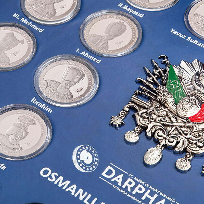 AgaKulche Osmanlı Padişahları 24 Adet G&uuml;m&uuml;ş Sikke Coin Set