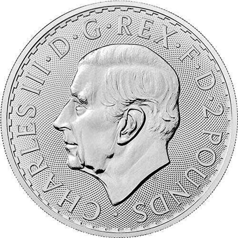 AgaKulche Britannia King Charles III 2023 1 Ons G&uuml;m&uuml;ş Sikke Coin
